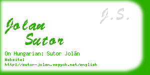 jolan sutor business card